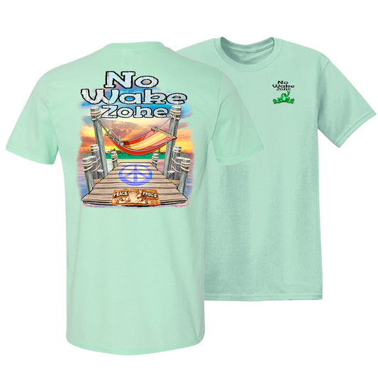 Peace Frogs Adult No Wake Zone Frog Short Sleeve T-Shirt (New Design)
