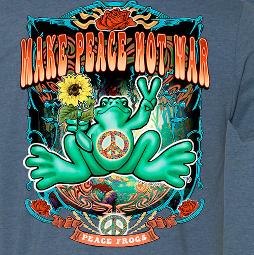 Peace Frogs Adult Make Peace Not War Short Sleeve T-Shirt