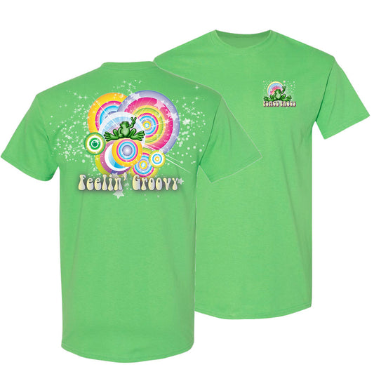 Peace Frogs Adult Feelin Groovy Frog Short Sleeve T-Shirt