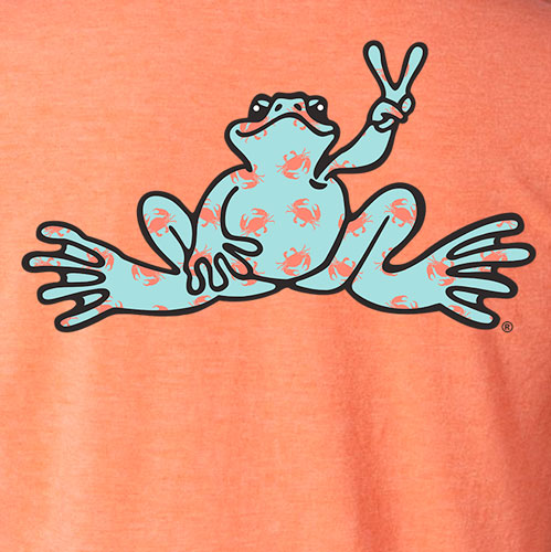Peace Frogs Adult Crab Fill Frog Short Sleeve T-Shirt