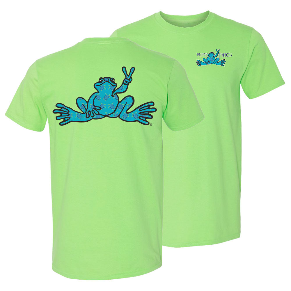 Peace Frogs Adult Sea Turtle Fill Frog Short Sleeve T-Shirt