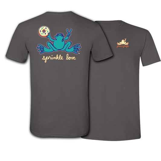 Peace Frogs Adult Sprinkle Love Donut Frog Short Sleeve T-Shirt