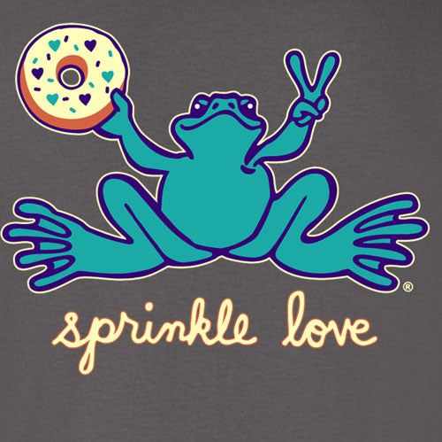 Peace Frogs Adult Sprinkle Love Donut Frog Short Sleeve T-Shirt