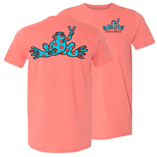 Peace Frogs Adult Hibiscus Fill Frog Short Sleeve T-Shirt