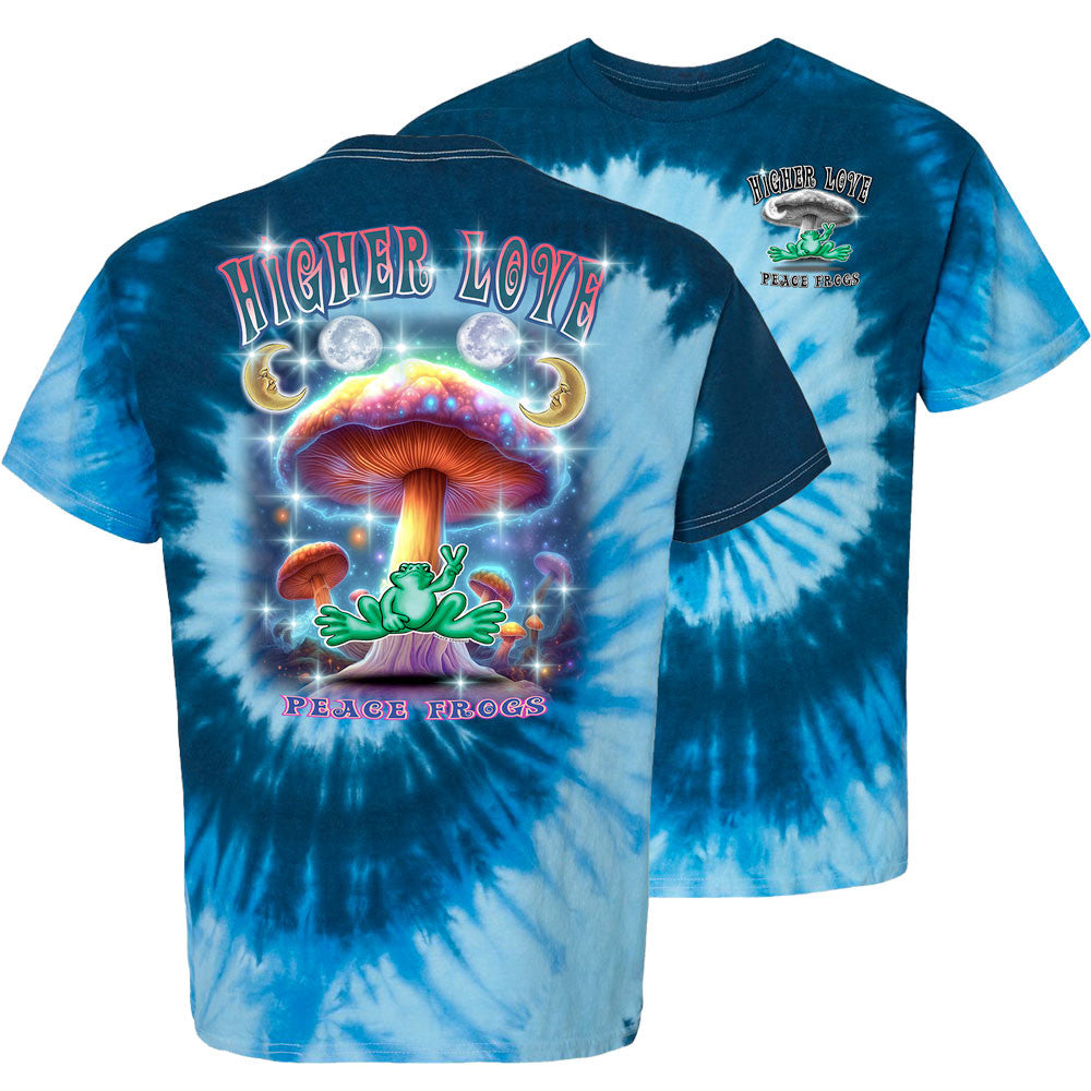 Peace Frogs Adult Higher Love Frog Tie-Dye Short Sleeve T-Shirt