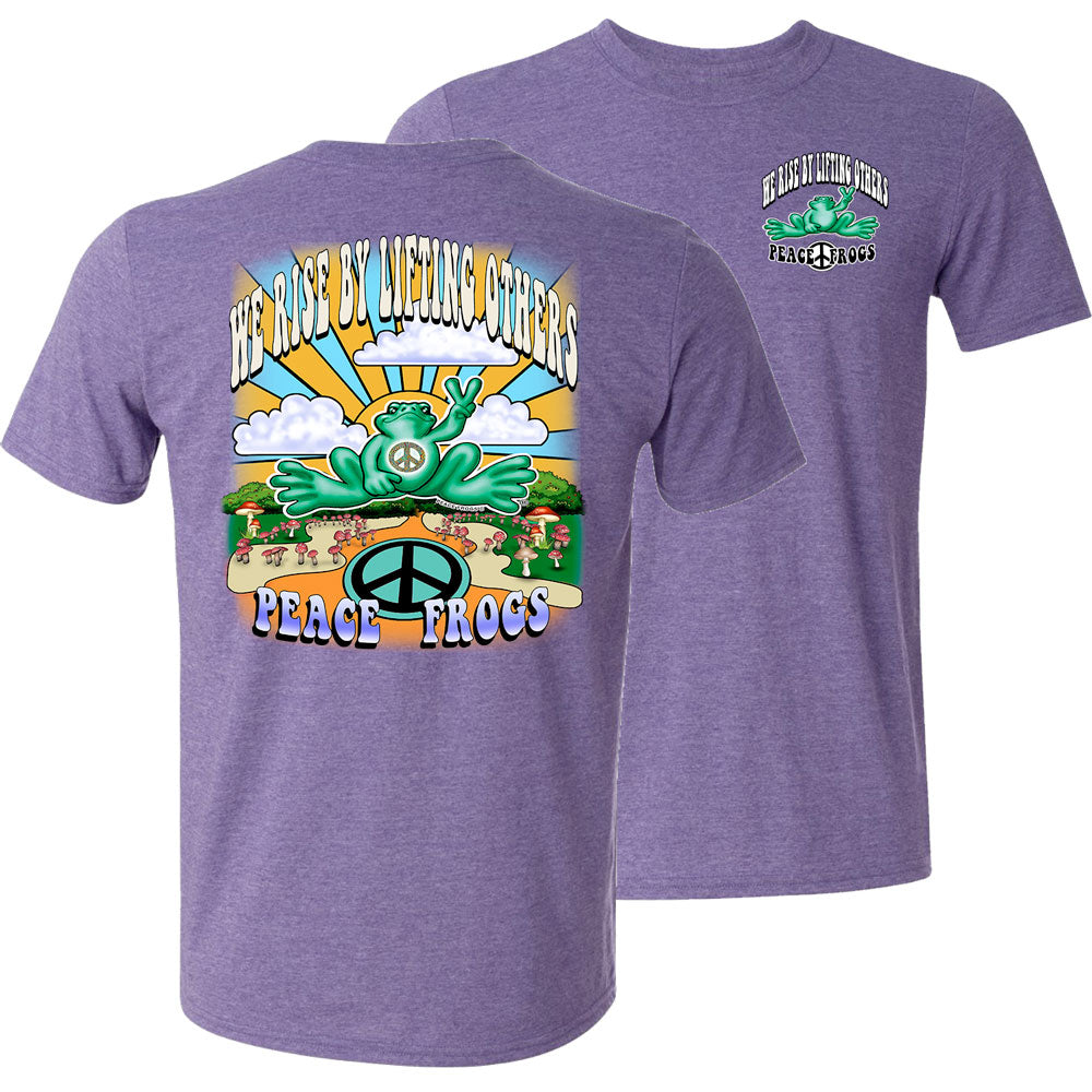 Peace Frogs Rise by Lifting Up Frog Short Sleeve T-Shirt