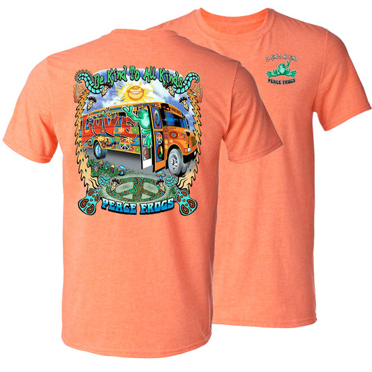 Peace Frogs Love Bus Frog Short Sleeve T-Shirt