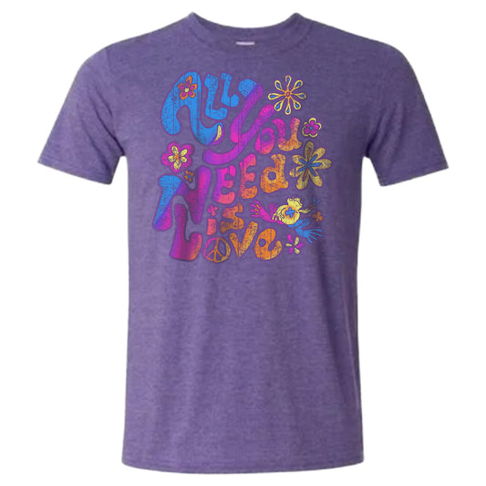 Peace Frogs Adult All You Need Is Love Frog Short Sleeve T-Shirt