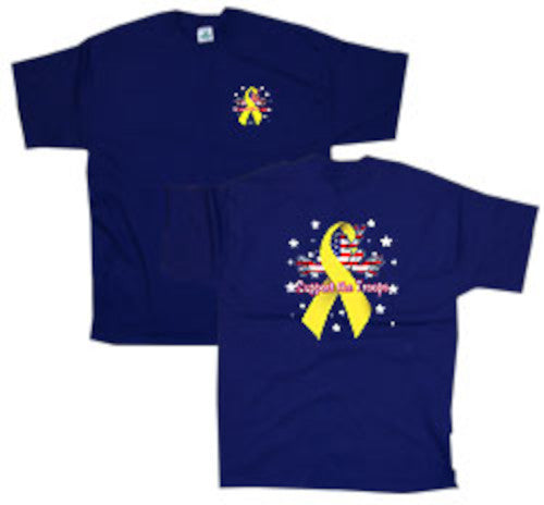 Peace Frogs Adult Yellow Ribbon Short Sleeve T-Shirt