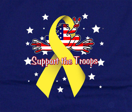 Peace Frogs Adult Yellow Ribbon Short Sleeve T-Shirt