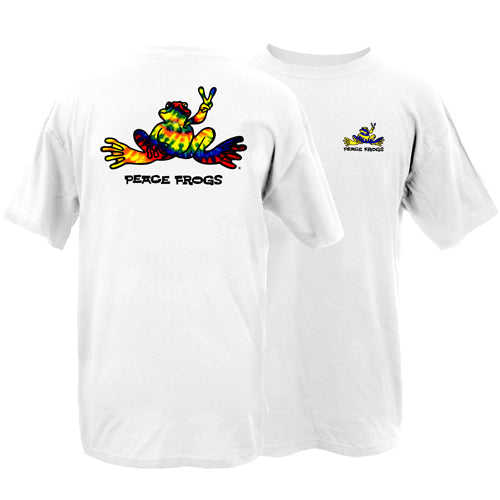 Peace Frogs Adult Tie Dye Frog Short Sleeve T-Shirt