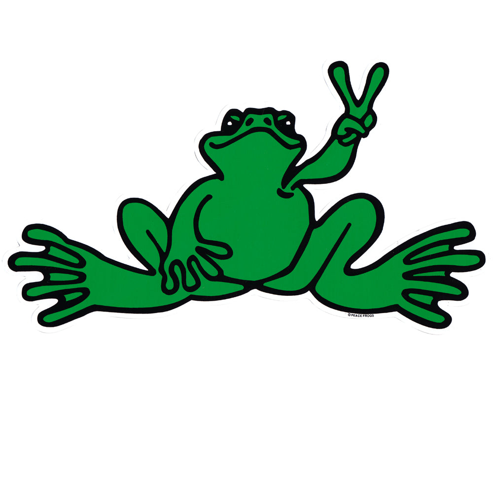 Peace Frogs Giant Green Frog Sticker