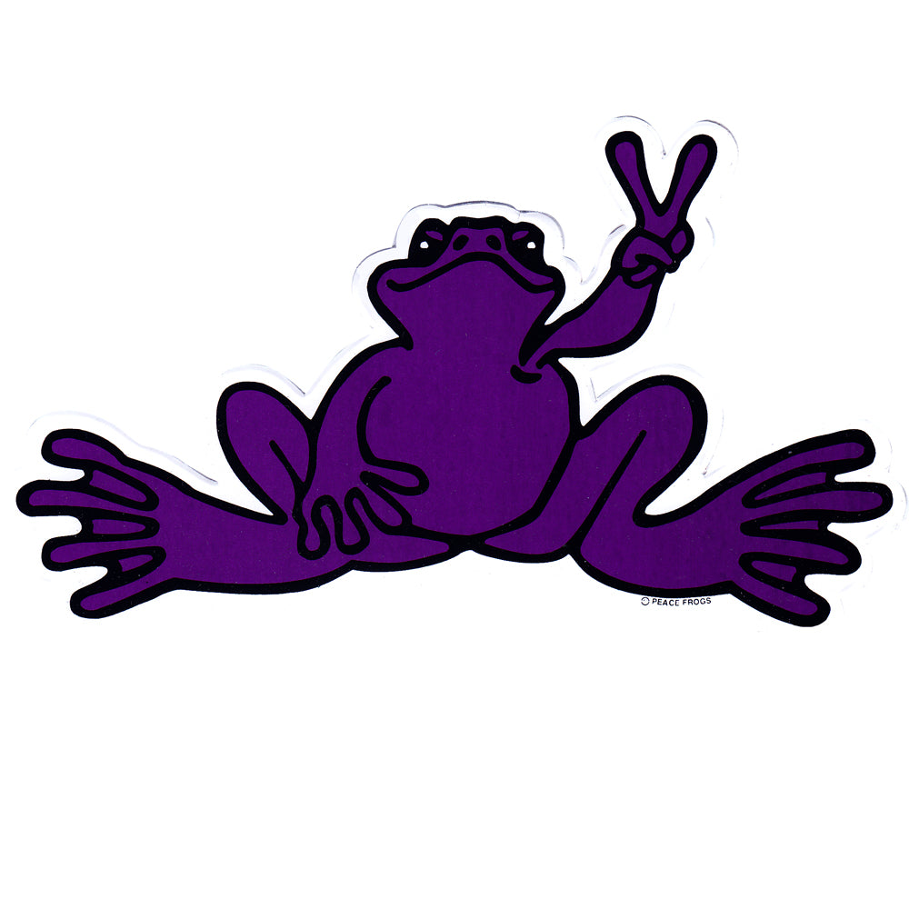 Peace Frogs Sm Purple Sticker