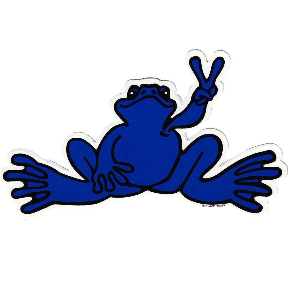 Peace Frogs Sm Blue Sticker