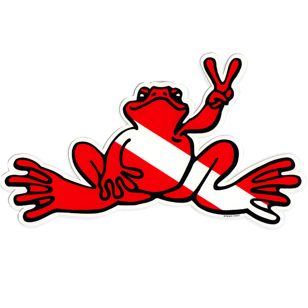 Peace Frogs Dive Sticker