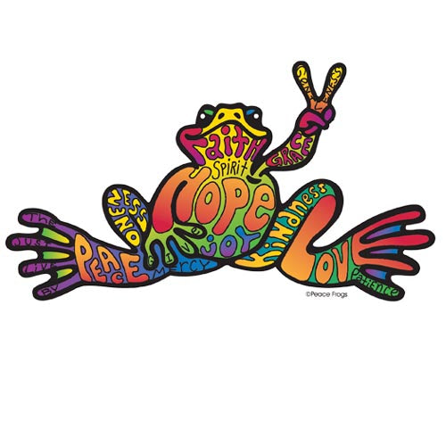 Peace Frogs Hope Sticker