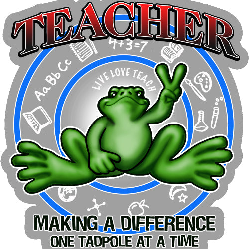 Peace Frogs Teacher Frog Sticker - view 2