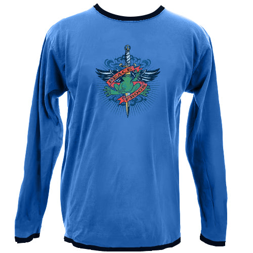 Peace Frogs Junior Tattoo Ringer Long Sleeve T-Shirt