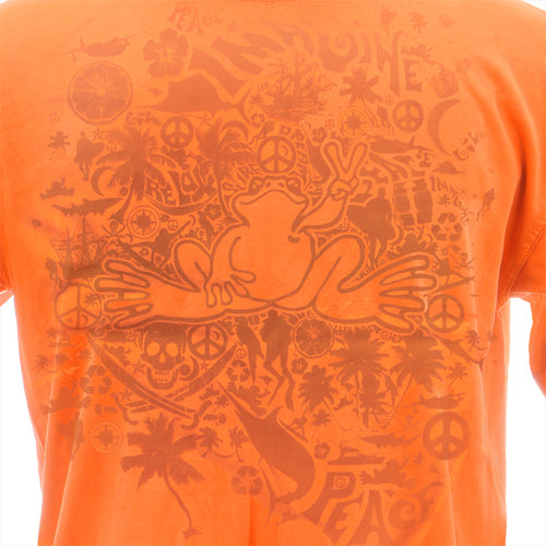 Peace Frogs Adult Collage Short Sleeve T-Shirt