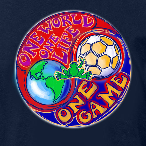 Peace Frogs Adult One World Soccer Short Sleeve T-Shirt