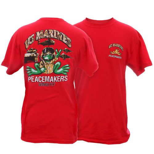 Peace Frogs Adult US Marines Short Sleeve T-Shirt