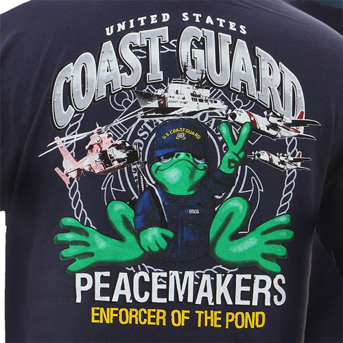 Peace Frogs Adult US Coast Guard Short Sleeve T-Shirt
