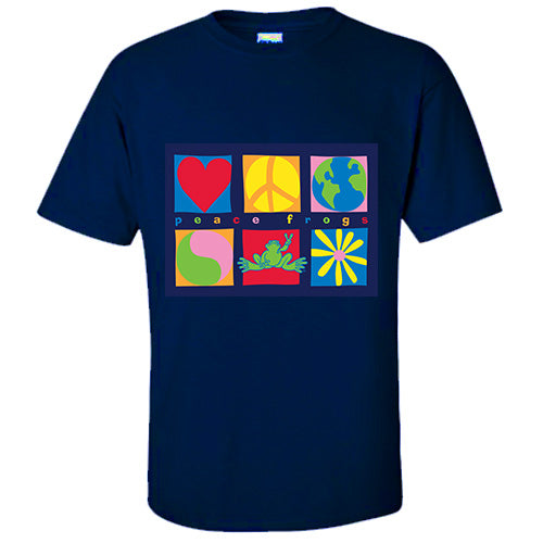 Peace Frogs Adult Symbols Short Sleeve T-Shirt