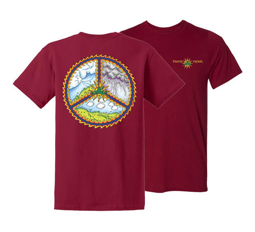 Peace Frogs Adult Picture Flames Short Sleeve T-Shirt