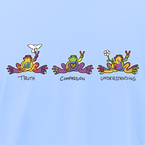 Peace Frogs Adult Truth, Compassion, Understanding Short Sleeve T-Shirt