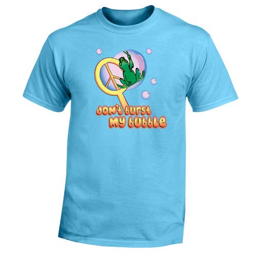 Peace Frogs Adult Don't Burst My Bubble Short Sleeve T-Shirt