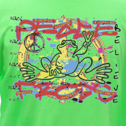Peace Frogs Adult Graffitti Short Sleeve T-Shirt