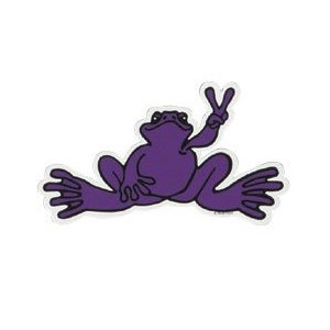 Peace Frogs Sm Purple Sticker
