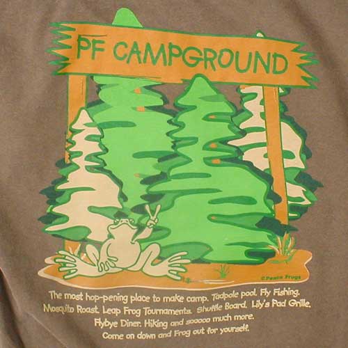 Peace Frogs Adult Campground Short Sleeve T-Shirt
