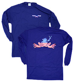Peace Frogs Navy American Adult Long Sleeve T-Shirt