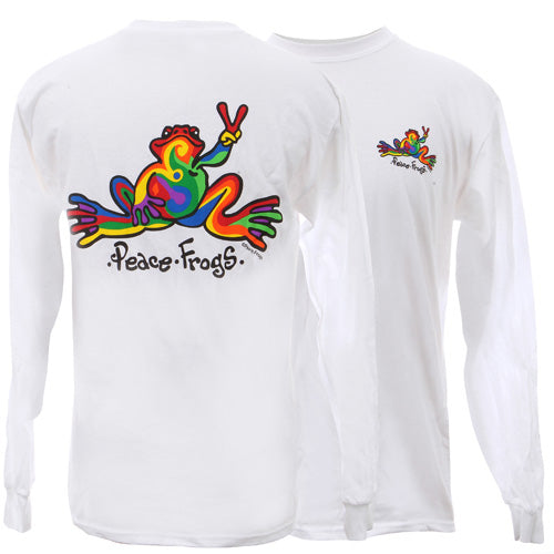 Peace Frogs Retro Adult Long Sleeve T-Shirt