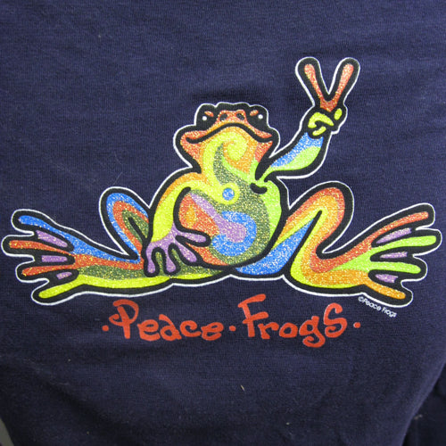 Peace Frogs Navy Retro Junior Long Sleeve T-Shirt