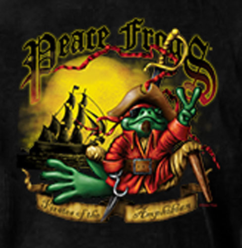 Peace Frogs Pirate Adult Long Sleeve T-Shirt