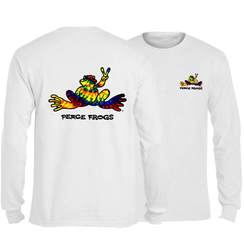 Peace Frogs Tie Dye Frog Adult Long Sleeve T-Shirt