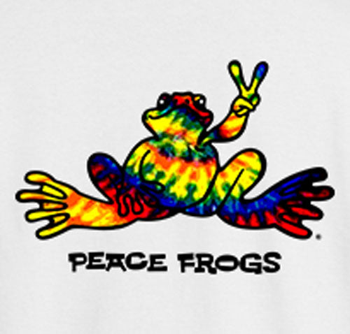 Peace Frogs Tie Dye Frog Adult Long Sleeve T-Shirt