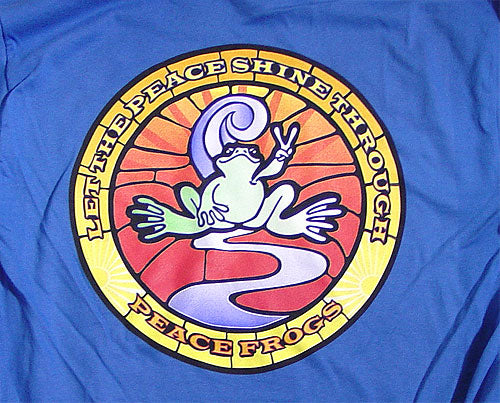 Peace Frogs Stained Glass Adult Long Sleeve T-Shirt