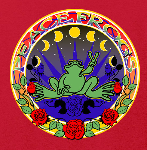 Peace Frogs Rose Hippy Adult Long Sleeve T-Shirt
