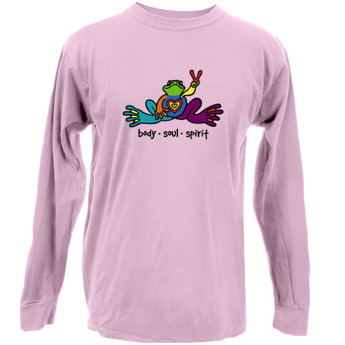 Peace Frogs Body Soul Spirit Adult Long Sleeve T-Shirt