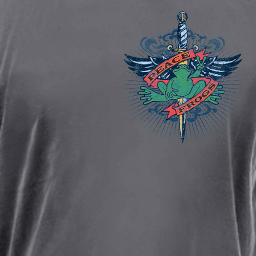 Peace Frogs Tattoo Adult Long Sleeve Garment Dye T-Shirt