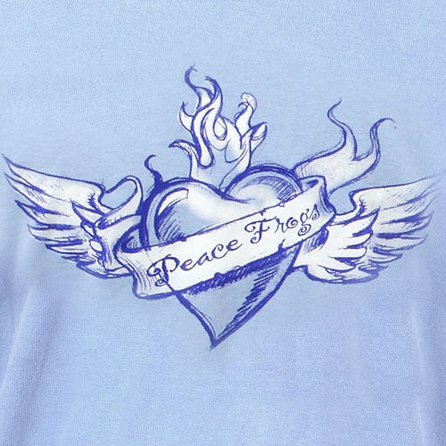 Peace Frogs Winged Heart Adult Long Sleeve T-Shirt