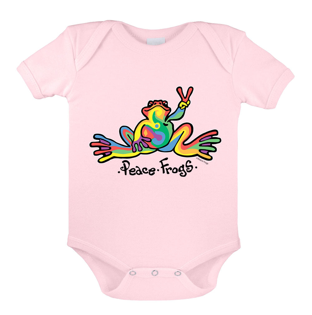 Peace Frogs Retro Infant Short Sleeve Onesie