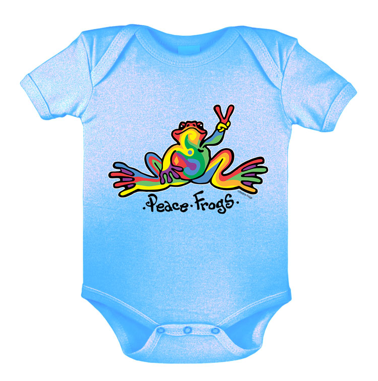 Peace Frogs Retro Infant Short Sleeve Onesie
