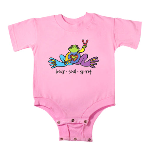 Peace Frogs Body Soul Spirit Infant Short Sleeve Onesie