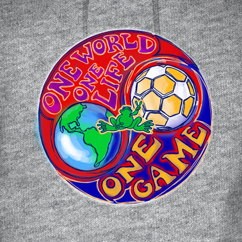 Peace Frogs One World Printed Adult Hooded Pullover Sweatshirt