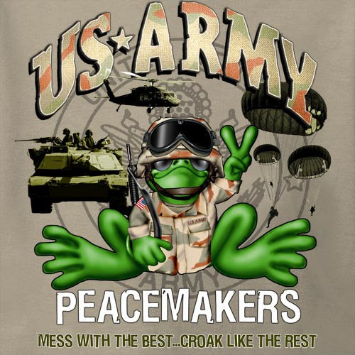 Peace Frogs US Army Short Sleeve Kids T-Shirt