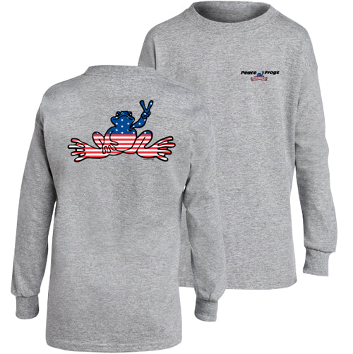 Peace Frogs Granite USA Long Sleeve Kids T-Shirt
